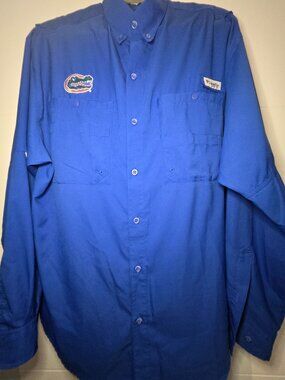 UF Columbia PFG University of Florida Gators Fishing Shirt Blue Men’s  L